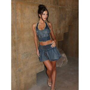 Outcast Kairo Top in Blue Denim